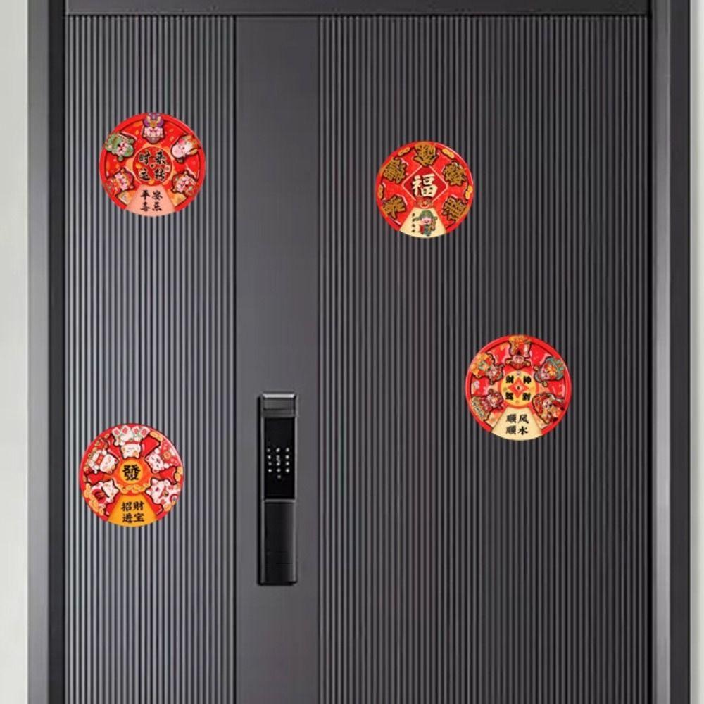 Traditional Wealth God Fridge Magnets Woodwork 2025  New Year Fridge Magnets  Refrigerator