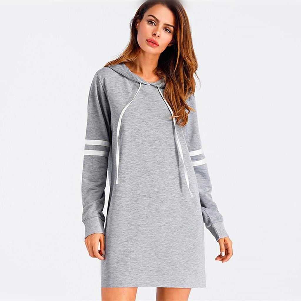 knee length moletom com capuz dress