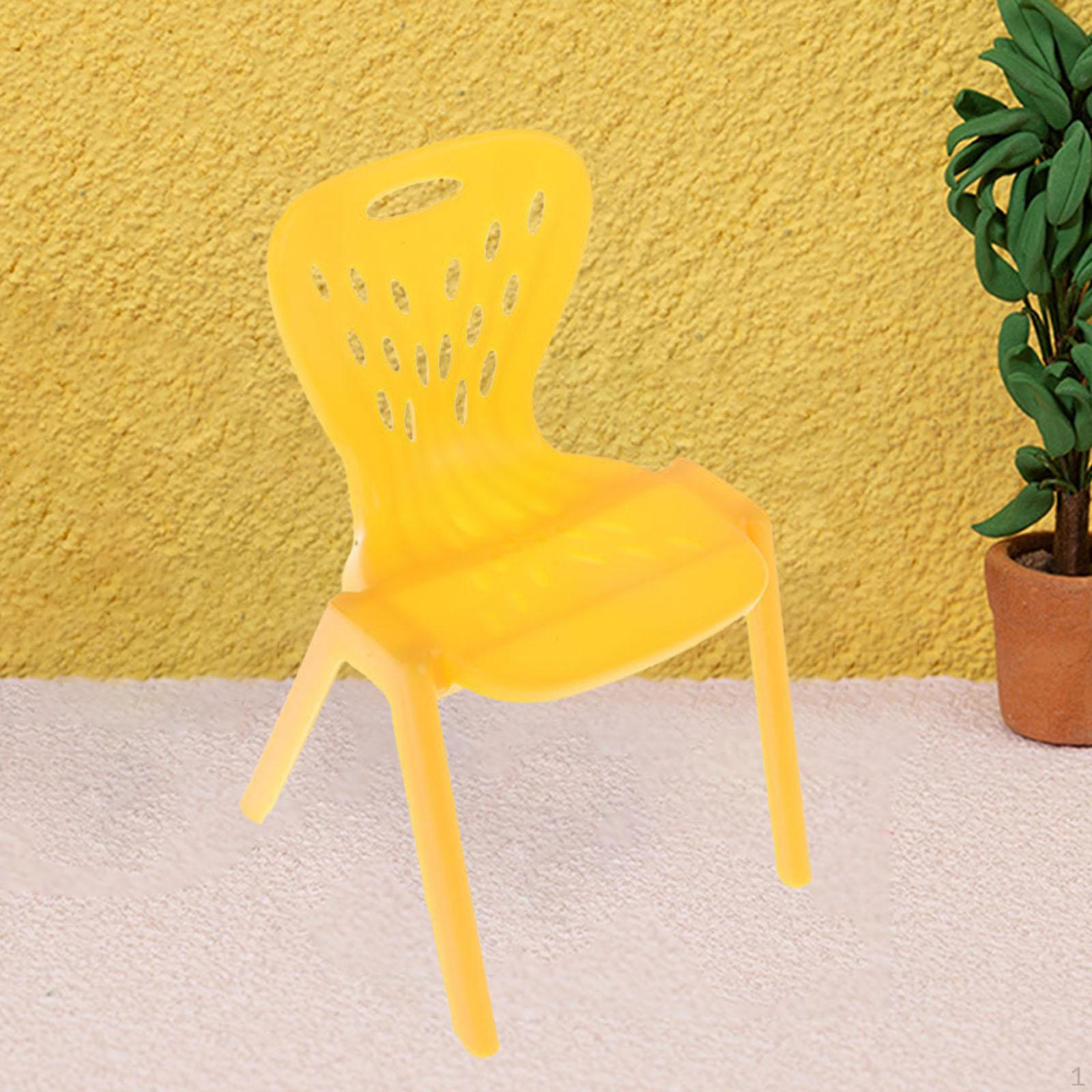 

1/12 Dollhouse Chair Furniture Decorative Simulated Life Scene Scenery Photo Props Play жёлтый