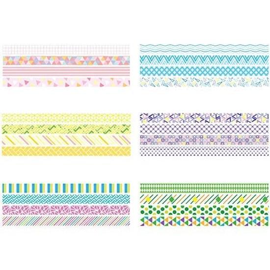 Yubbaex Mini Masking Tape Rainbow Line 10mm width x 24 rolls Thin Suitable gift wrapping DIY crafts notebook decoration