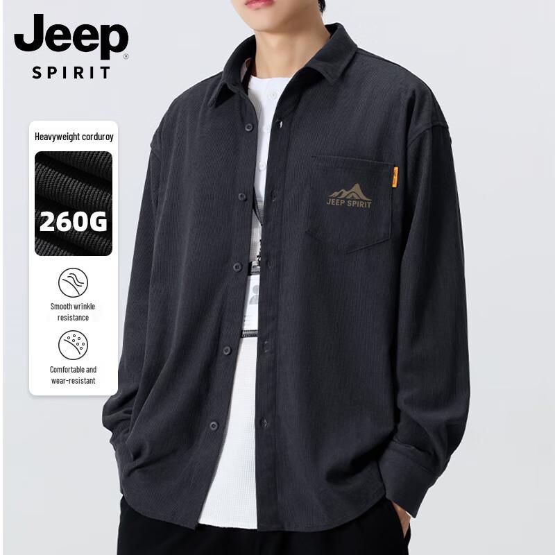 JEEP SPIRIT Men s Heavyweight Corduroy Loose Fit Long Sleeve Shirt Jacket L