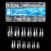 600Pcs Full Cover Half Frosted False Nail Tips Square French Fake Soak Off Gel Nail Extension Tips Press On Nails Nail Supplies