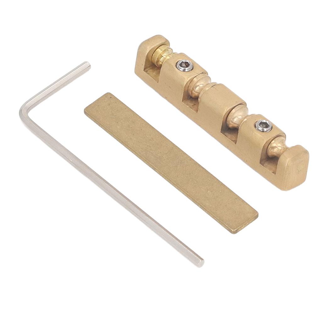 Gitarrensattel, 42 mm, verstellbarer Glocken-Stecksattel aus Messing, Ersatz für ST-E-Gitarren