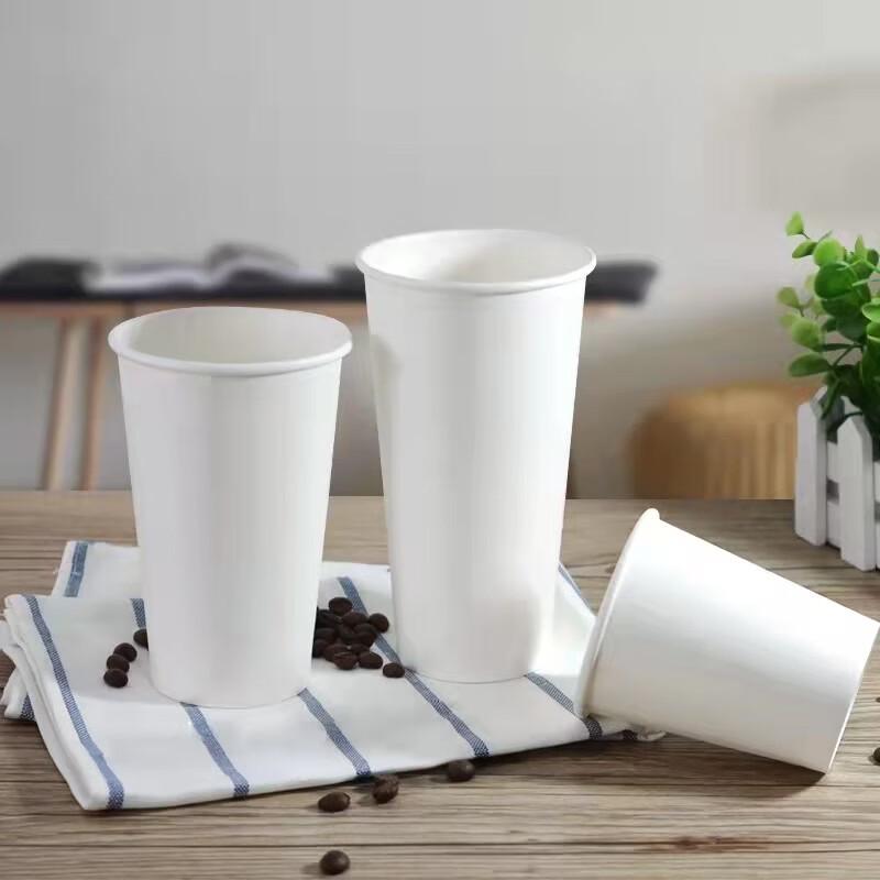 Lantuan 500ml White Disposable Paper Cups, Aluminum Foil Lined, 1000 Count