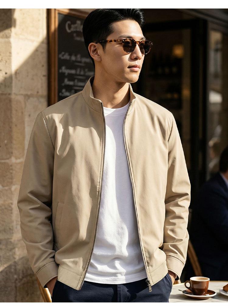 [Simple and Wide] Spring men's business and leisure crisp and lean stand up collar jacket men's jacket