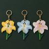 Lily Embossed Pattern Airtag Protective Case Anti-Lost Bag Hanging Pendant  Bag Decor Hanging