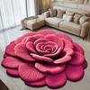 Floral Floor Mat Non-Slip Absorbent Bathroom Rug 3D Realistic Flower Pattern Floor Rug for Entrance Living Room Bathroom Kitchen