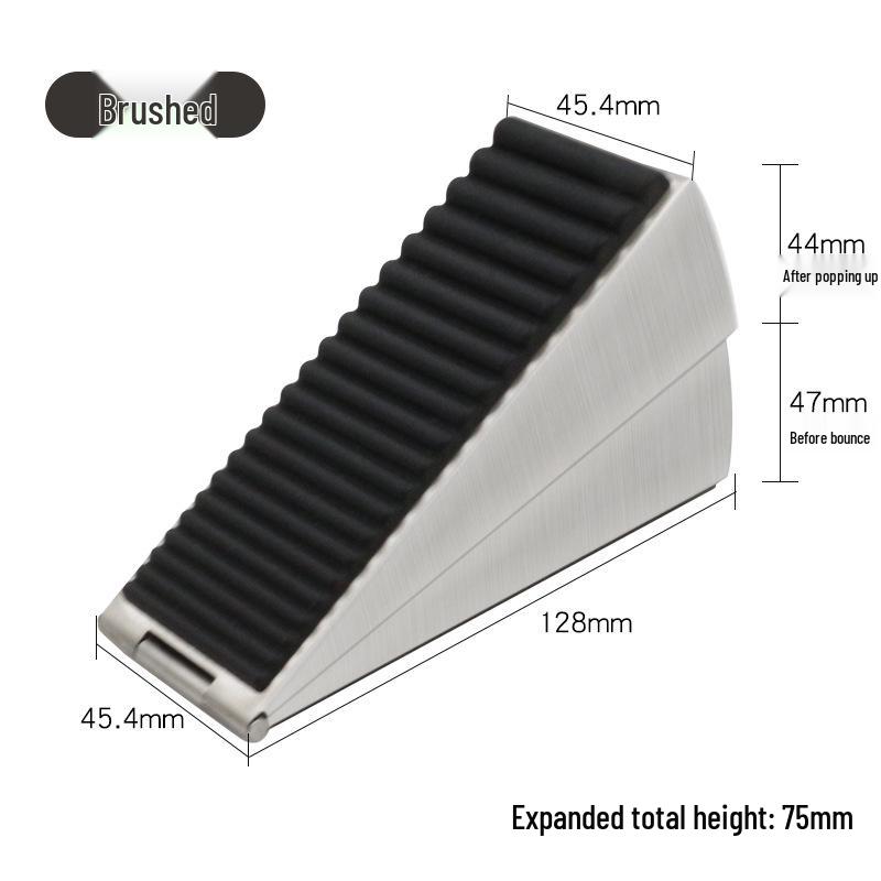 Spring-loaded Anti-collision Door Stopper & Holder with Windproof Wedge