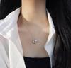 S925 Sterling Silver Heart Clover Shell Necklace: Versatile Magnetic Pendant for Women