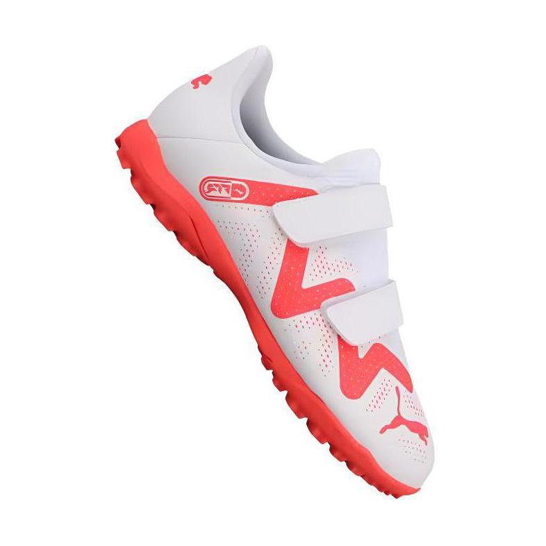 Puma Future Entry-Level TT Rubber Studded Low-Top Kids Football Shoes Kids Football Shoes White Red 107394-01