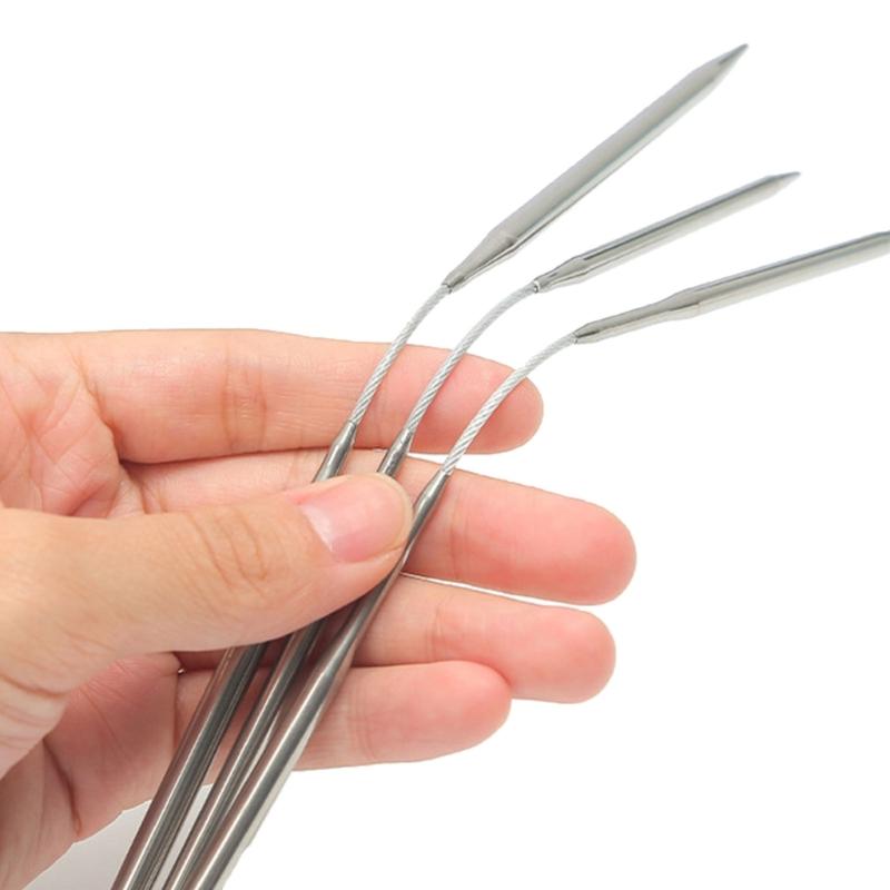 3PCS Steel Circular Knitting Needle with Wire for Blanket Crochet Knitting Needle for Weaving Knitting