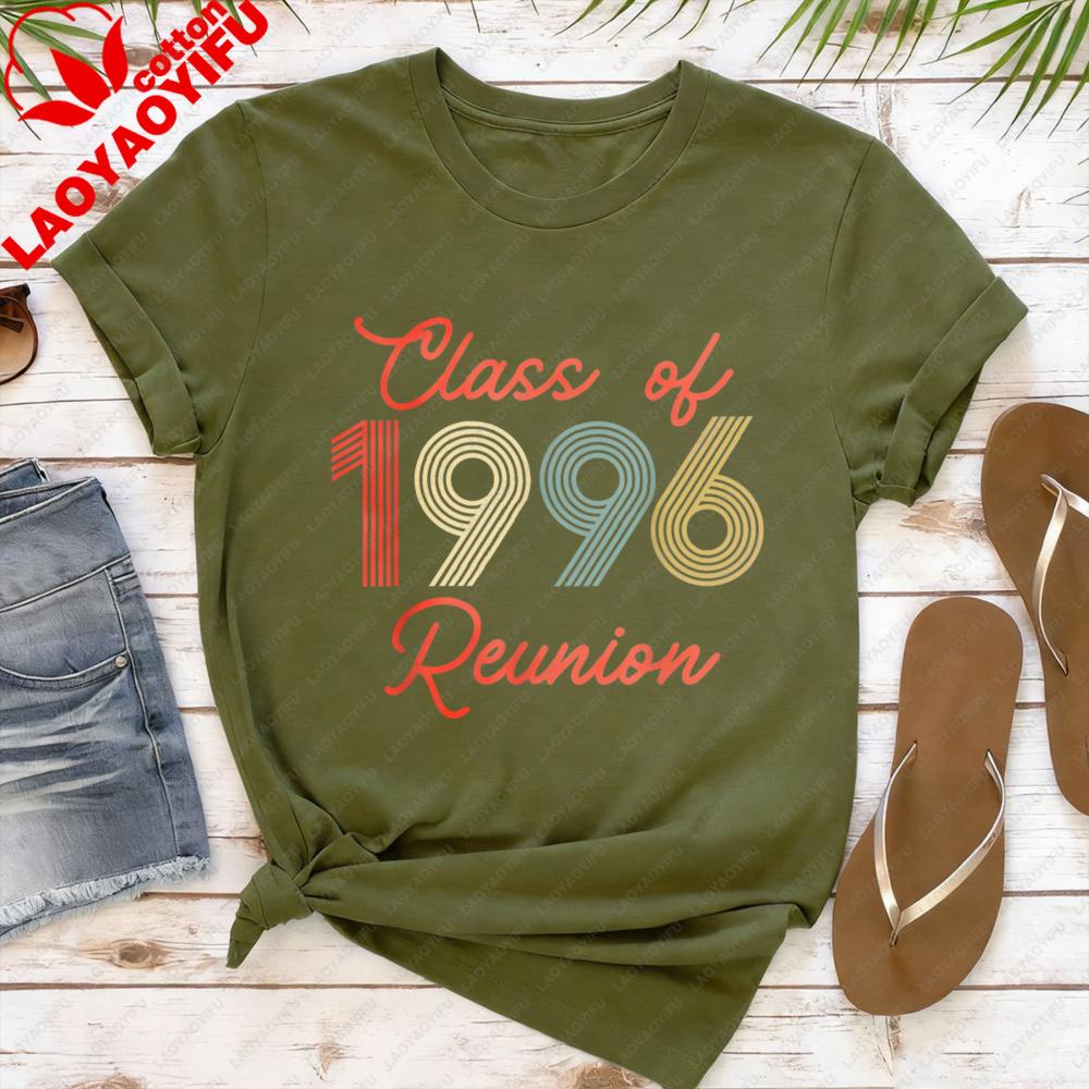 

Class of 1996 Reunion Women T Shirt Cotton Short Sleeve Casual Fashion Summer Top for Graduates Party Gift 30th Anniversary Gift S