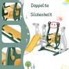 Kids Slide Swing Set, 4 In1 Baby Mini Playground, Freestanding Baby Playground with Non-Slip Ladder, Slide, Swing, Basketball Hoop Set