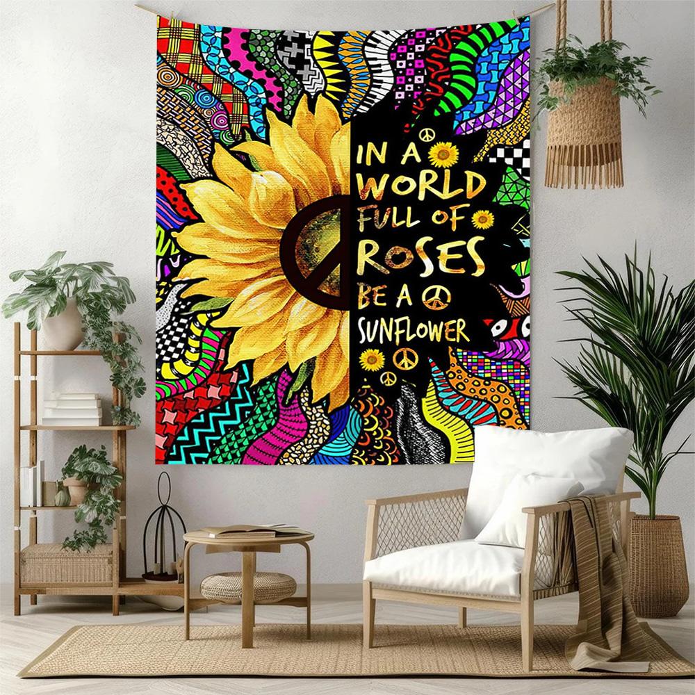 Sunflower Wall Decor Tapestry Art For Pet Memorial Birthdaywedding Party Backdrop Family Gift