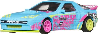 Hot Wheels Car Culture Silhouette Mazda RX-7 FC Pandem Vehicle Toy Diecast Car for Ages 3 and Up, Blue, JBK60