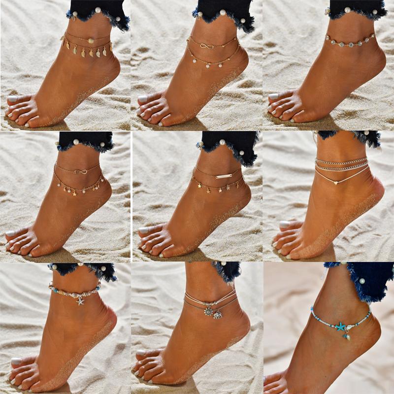 Simple Slim Adjustable Ankle Bracelets Silver Color Anklets for Women Summer Beach On the Leg Chain Cheville Foot Jewellery