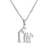Silver Color Mom Daughter Family Necklace Stainless Steel Chain Daughter Silhouettes Necklace Mothers Day Jewelry