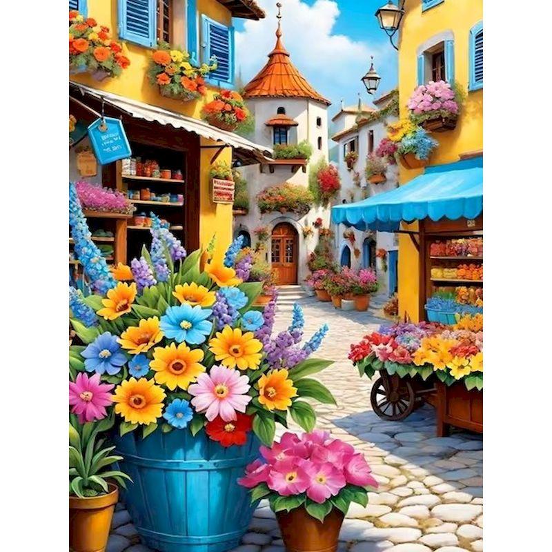 5d Diament Malarstwo Krajobraz Ulica Miasto Pełne Wiercenie Wystrój Domu Diament Haft Kwiat Mozaika 5d Diy Prezent Wystrój Domu