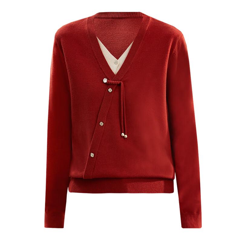 Xihui Women's New Chinese Style Knitted V-Neck Top