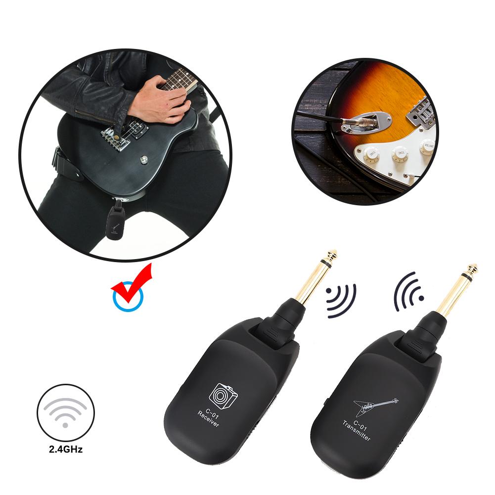 Guitar Wireless Receiver 2.4GHz Pickup Musical Instrument Accessories USB Stable for Bass