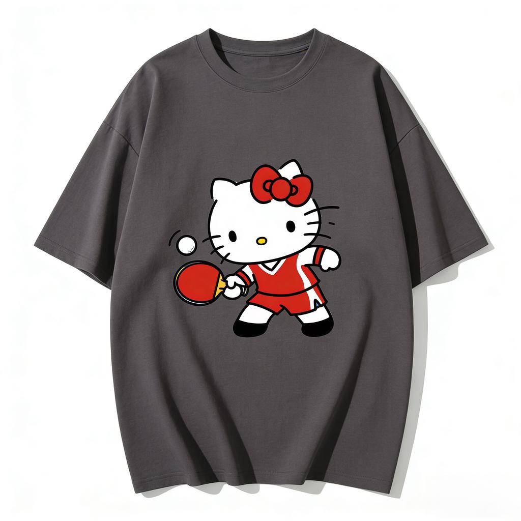 2026 Cartoon Printed Short Sleeve Womens Family Comfortable summer loosefitting Womens clothing