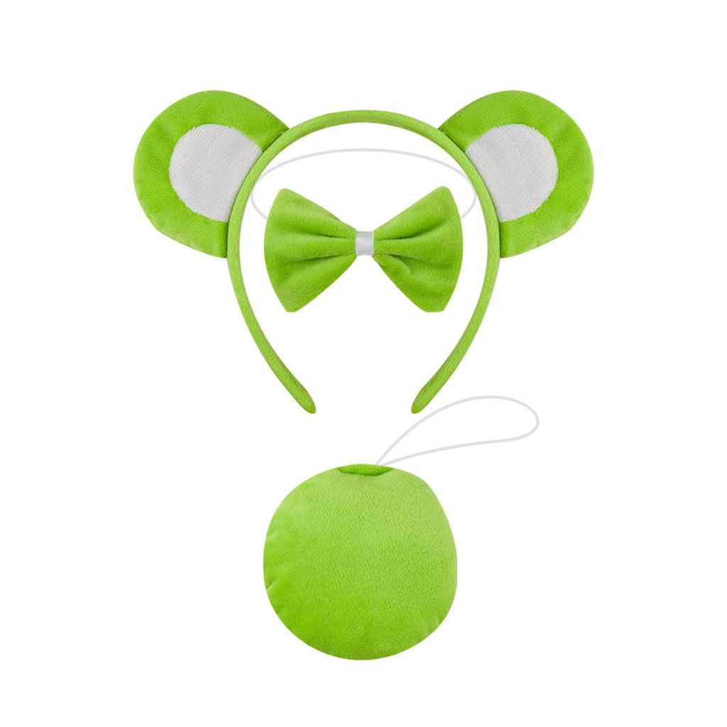 Cartoon Bear Ears Headband Bows Tie Mini Skirt Fashionable Soft Fabric Hair Accessory for Women and Kids