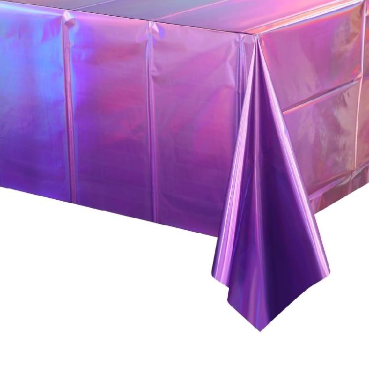 Color Changing Aluminum Film Tablecloth Disposable Water Resistant Stains Resistant For Instants Party Setups And Decoration