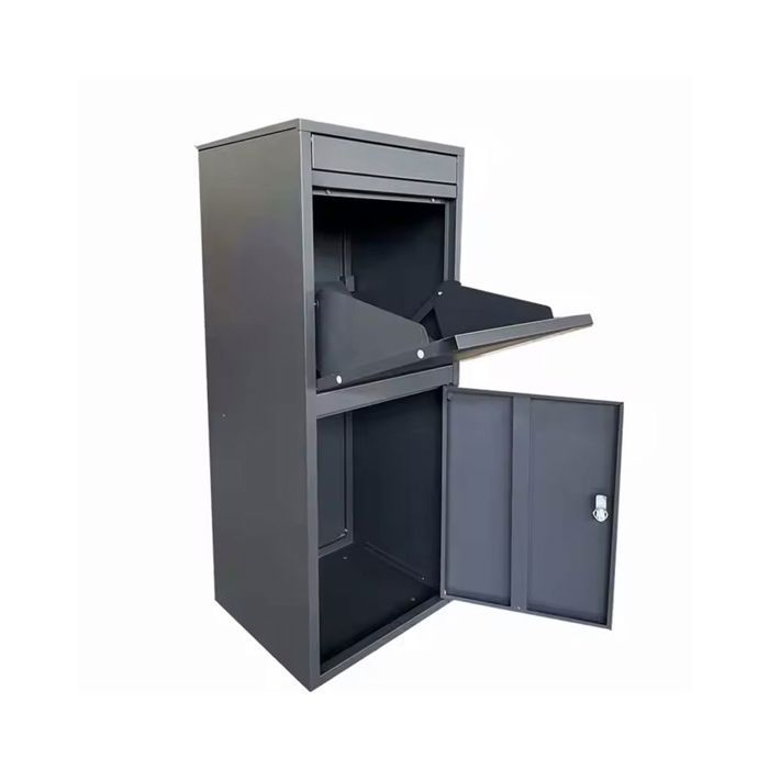 Boîte à colis avec boîte aux lettres - Divit PB3 - Noire - Verrou antivol & porte verrouillable - Accepte colis 38×21×28 cm