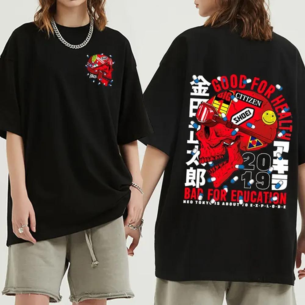 Japanese Anime Neo Tokyo Akira T Shirt Movie Science Fiction Manga Shotaro Kaneda Men Short Sleeve T Shirts 100% Cotton 72417