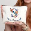 Personalized Name Butterfly Cosmetic Case Art Gift for Bridesmaid Teachers Friends Women Makeup Bag Bachelorette Party Gift