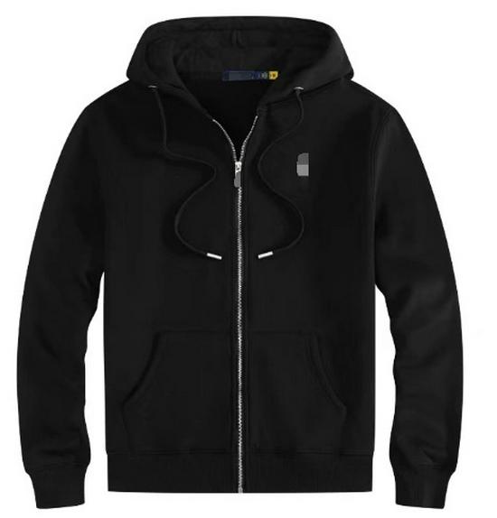Sudadera con capucha forrada de felpa para hombre, Bordada, Corte holgado, Estilo polo Otoño/Invierno, Tallas grandes, Diseño RL