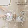 Corrugated Suction Cup Bathroom Triangle Shelf - Punch-Free Wall-Mounted Storage Rack