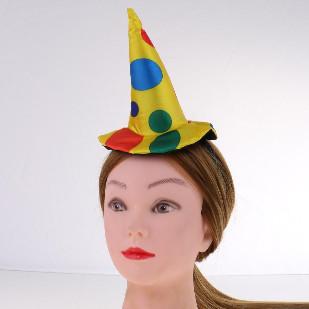 Klaunský klobouk s puntíky čelenka šašek čelenka kostým maškarní