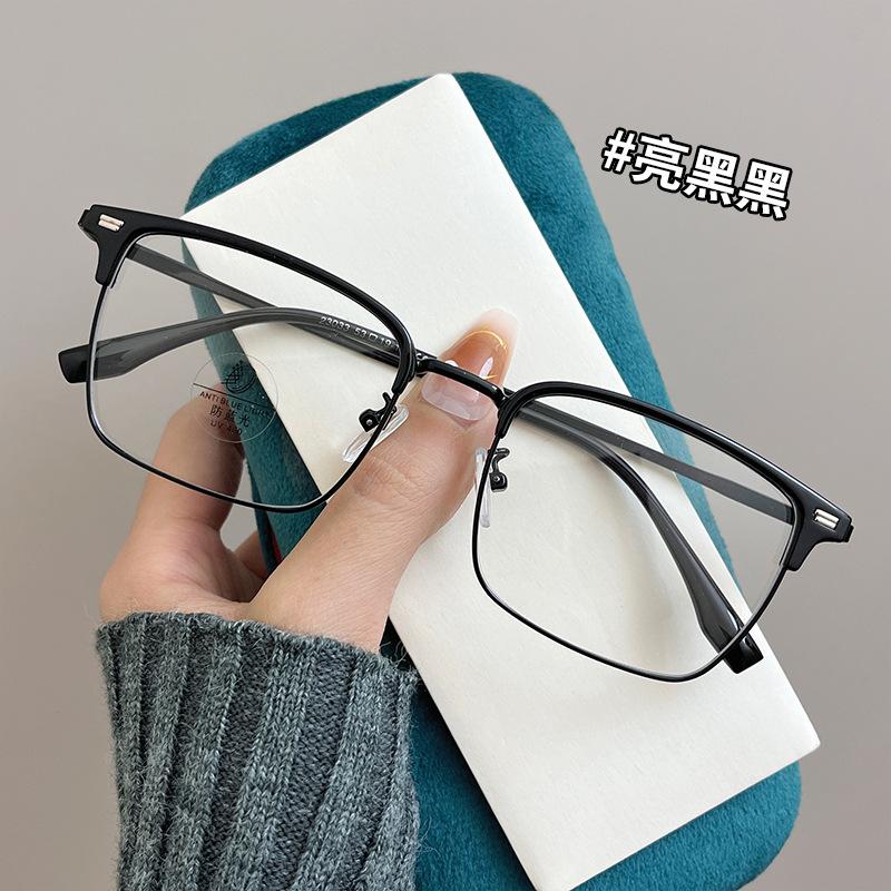 

Rectangle Shape Men S Eyeglasses Semi-Rimless Blue Light Blocking Eyeglasses For Women Material Glasses Man