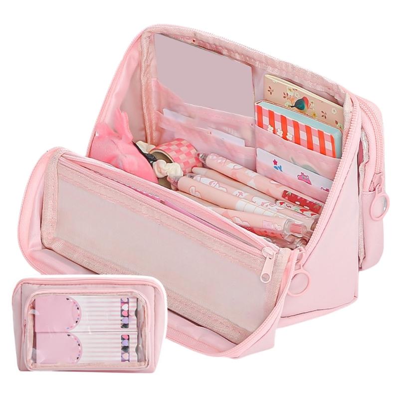 Astuccio Grande Capacità Astuccio Multi Strato Astucci Staccabili Organizer per Penne Borsa Astucci da Viaggio per Trucco