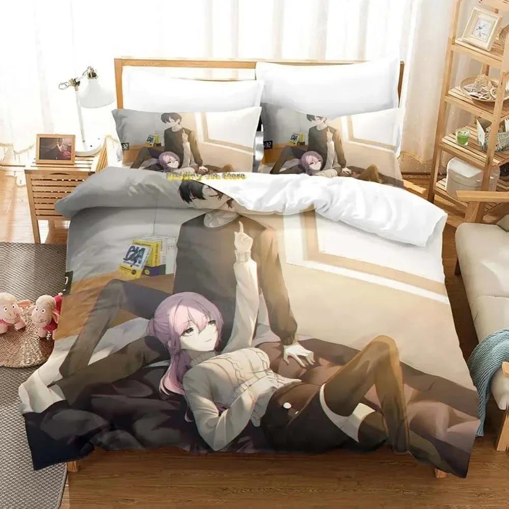 3D Kawaii Girls Shikimori's Not Just a Cutie Printed Bed Set Duvet Cover Pillowcase Bedding Set Bed Linen Sheet Quilt Cover Full