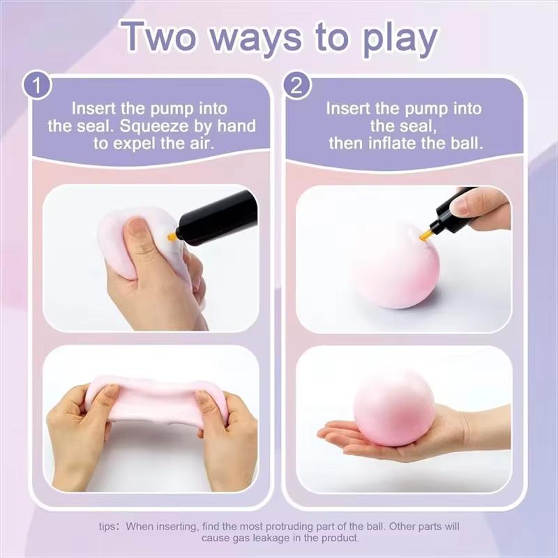 Shapeable Vacuum Stress Ball Rainbow Glutinous Ball Stress Relief Noisy Ball Squeeze Fidget Toy Squishy Stress Ball for Adults