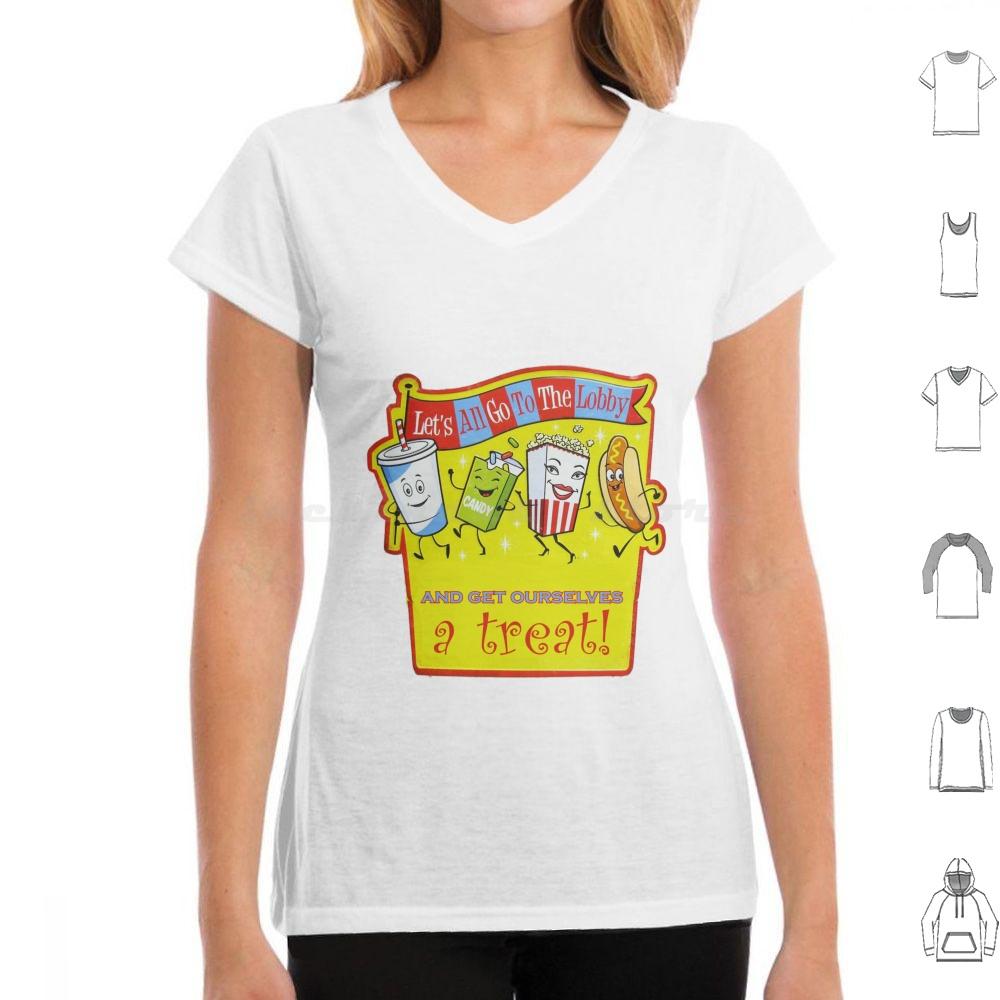 

Lets All Go To The Lobby And Get Ourselves A Treat Retro Vintage Food Movie Theatre T Shirt Cotton Men Women DIY Print 4XL