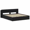 Storage Bed Frame in Black 180 x 200 cm Particleboard