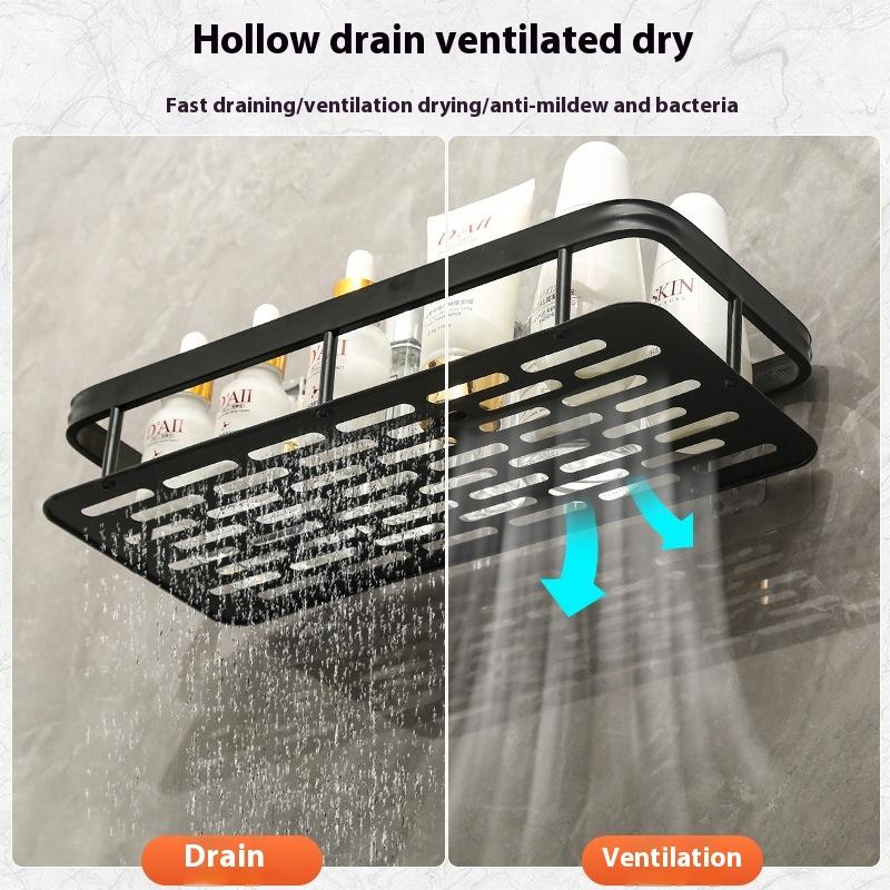 Eckrechteckiger Ständer Badezimmerregal Handtuchhalter Regale Wand Dusche Shampoo-Regal Bohrloses Regal Stativ Lagerung Wandmontage