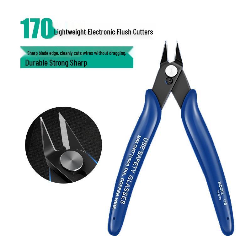 Mini 170 Electronic Craft Pliers - Industrial Grade Sprue Cutters, DIY Manganese Steel RuYi Angled Cutters