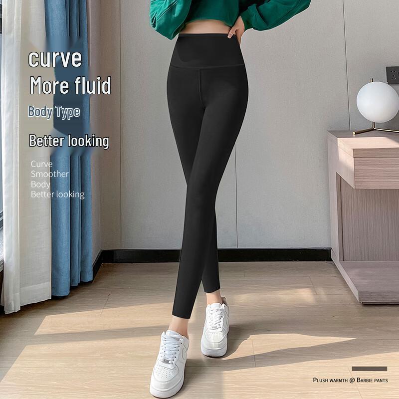 Afandi Women's Autumn/Winter Faux Lamb Wool Shark Leggings