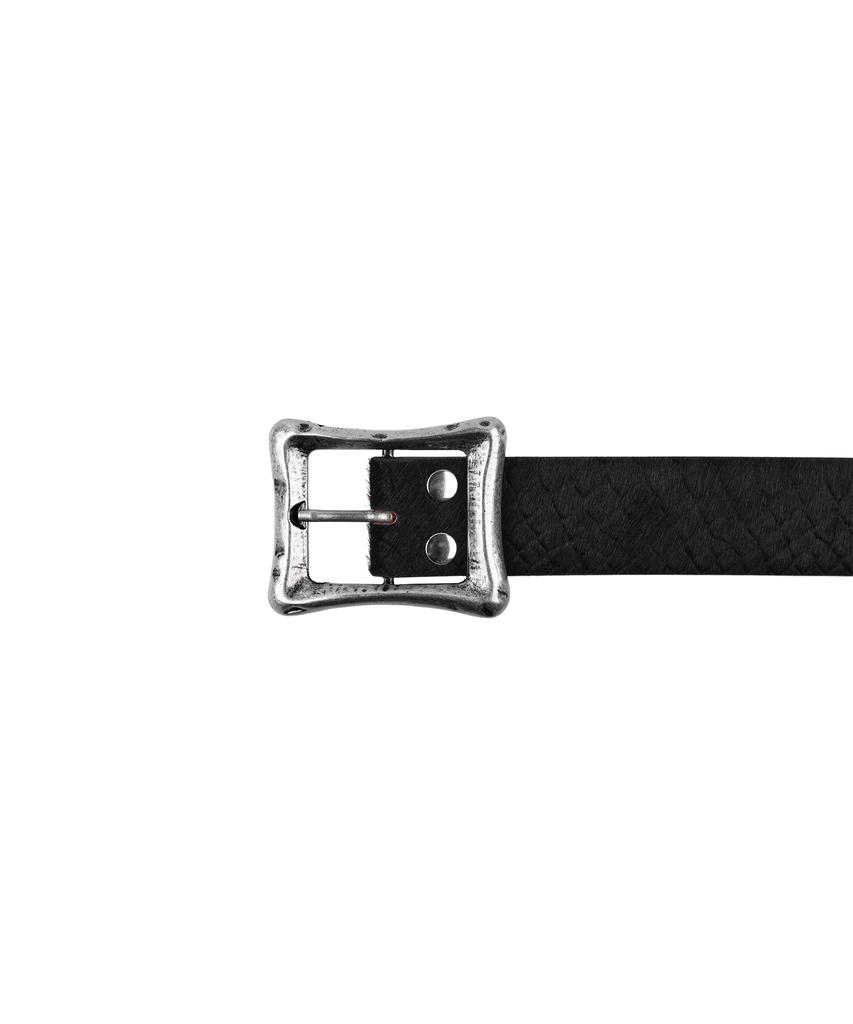 Emoseutaenseukeulleob Core Belt - Calf Hair (Black Snake / Red Lining)