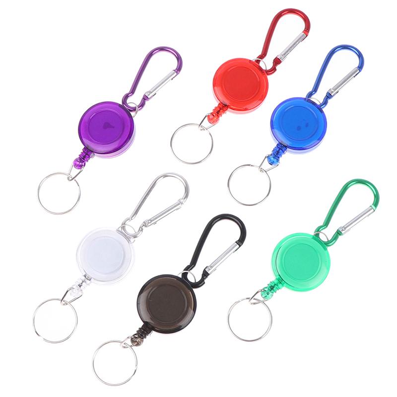 1шт выдвижной брелок для ключей карабин ски-пасс владелец телескопический брелок чёрный — фото 3