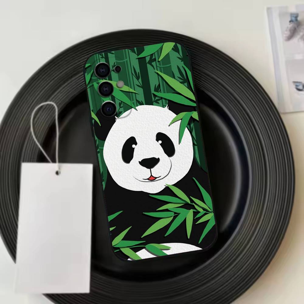 Cute Lucky P-Panda  Phone Case For Samsung S25,S24,S21,S22,S23,S30,Ultra,S20,Plus,Fe,Lite,Note,10,Black Cover