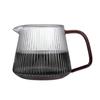 Cafetera de 350ML/500ML con Pico en Forma de V Diseño Rayado Vidrio Patrón Vertical Cafetera para Compartir Café para el Hogar