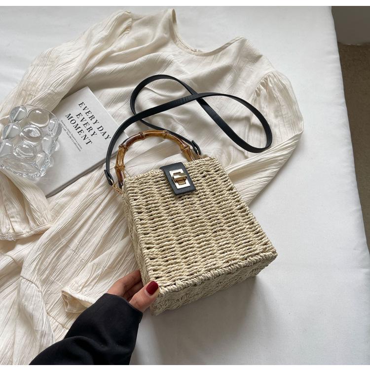 Women's 2024 Spring Retro Rattan Crossbody Bag - Pastoral Mori Girl Style