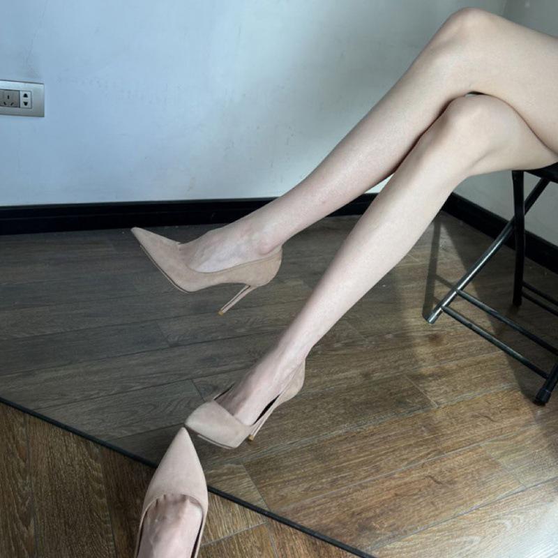 Reine Schwarze Sexy High Heels - 2024 Koreanischer Stil Spitzschuhe Stilettos für Damen, Ideal für Arbeit und Veranstaltungen.