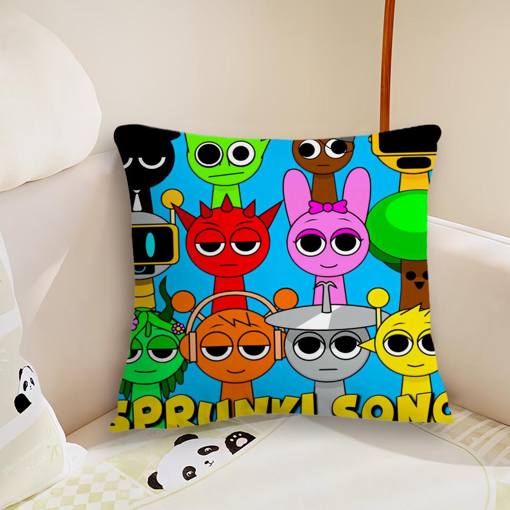 

Cartoon S-Sprunki Pattern Cute cushion cover Sofa Decorative Home Headboard Bedroom Backrest Cushion Square Cushion Nap Time 30cmx30cm