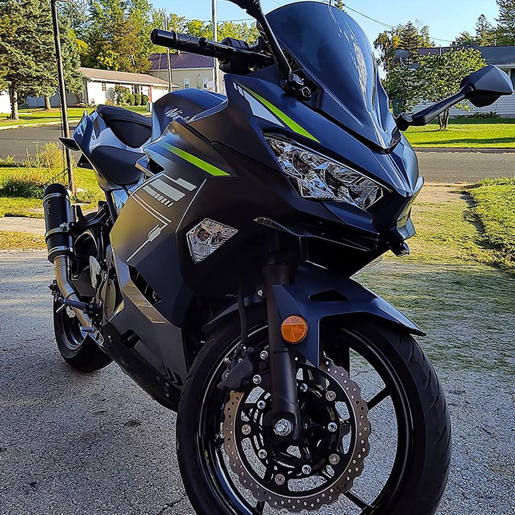 Compatible with Ninja Ninja and EX400 Front PC Glass Front Wind Deflector Front Body Mount Rain Motorcycle Custom Parts 400, 250, Models Windshield,